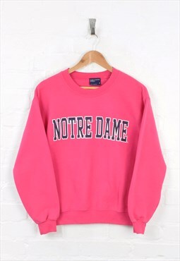 Vintage Notre Dame Sweater Pink Ladies Small CV11627