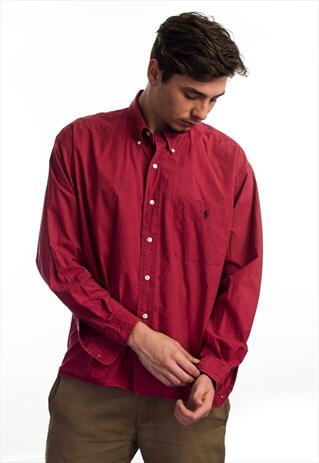VINTAGE POLO RALPH LAUREN LOGO POCKET SHIRT 90S L 10.1