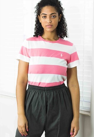 VINTAGE POLO RALPH LAUREN T-SHIRT LOGO 90S L 3.7