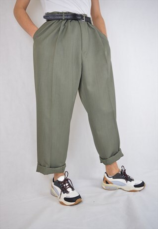 VINTAGE OVERSIZE GREY CLASSIC REGULAR TROUSERS