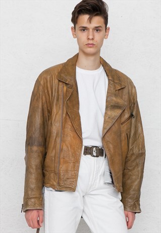 VINTAGE BROWN LEATHER JACKET
