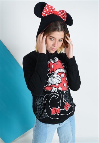 VINTAGE DISNEY HOODED SWEATSHIRT WITH MINI MOUSE PRINT