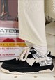 GRAFFITI SNEAKERS CHUNKY SOLE SKATER SHOES IN BLACK