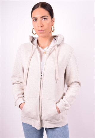 CHAMPION WOMENS VINTAGE HOODIE JACKET LARGE GREY 90'S