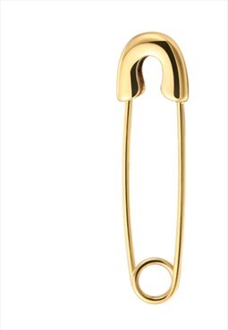 Single Gold Safety Pin Earring