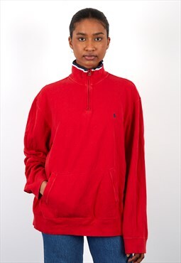 Vintage Polo Ralph Lauren 1/4 Zip Sweatshirt in Red