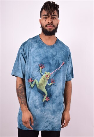 MENS VINTAGE T-SHIRT TOP XL BLUE 90'S