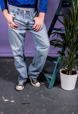 VINTAGE BLUE LEVI'S 569 PAINT JEANS