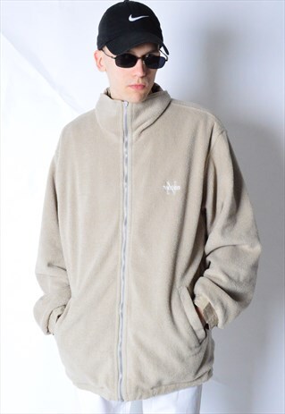 VINTAGE 90S BEIGE REVERSIBLE FLEECE JACKET