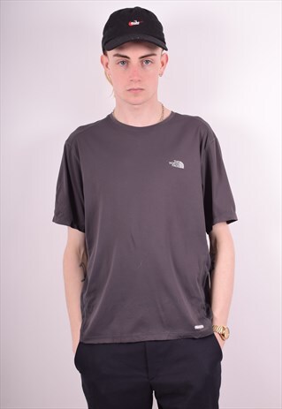 THE NORTH FACE MENS VINTAGE T-SHIRT TOP MEDIUM GREY 90S