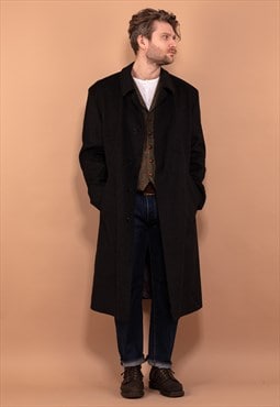 Vintage 90's Men Wool Blend Coat in Gray