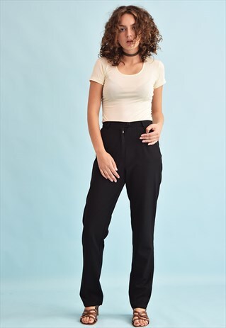 90'S RETRO HIGH WAIST TAPERED TROUSERS