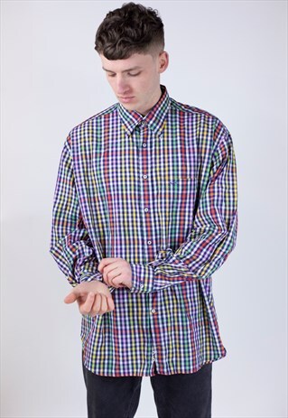 VINTAGE 90'S PAUL & SHARK MULTICOLOUR CHECK SHIRT