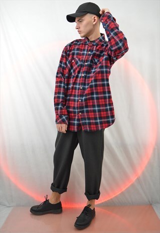 VINTAGE CHECKERED FLANNEL SHIRT