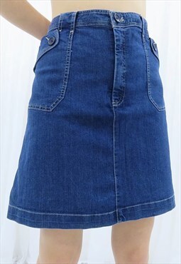 Y2K / 90s Vintage Blue Denim Mini Skirt Skort