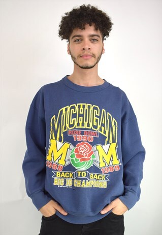 VINTAGE 90'S MICHIGAN BLUE SWEATSHIRT