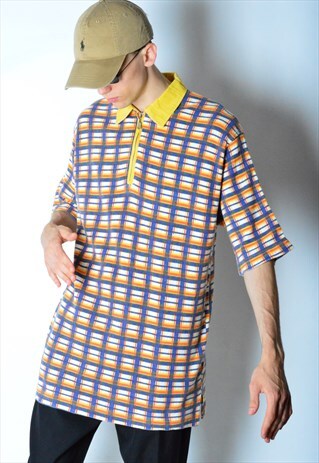 VINTAGE 90S COLOURFUL CHECK ZIPPER SHIRT