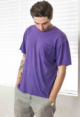 VINTAGE POLO RALPH LAUREN T-SHIRT LOGO 90S L 5.7