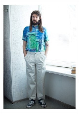VINTAGE 80'S BEIGE COTTON TROUSERS