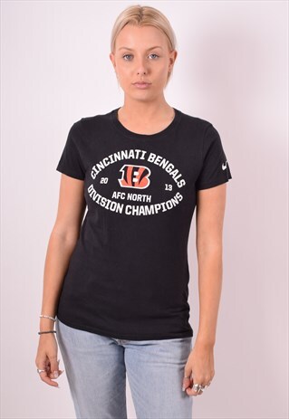 NIKE WOMENS VINTAGE T-SHIRT TOP MEDIUM BLACK 90S