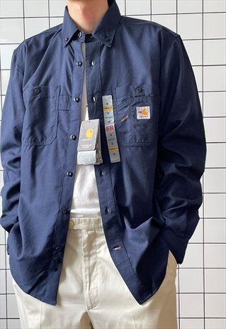 Vintage CARHARTT WIP Shirt Button Up Work FR Long Sleeve 