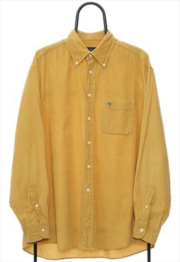 Vintage Cortefiel Yellow Corduroy Shirt Mens