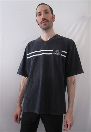 KAPPA VINTAGE DARK BLUE T-SHIRT STRIPES