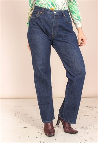 VINTAGE 90S LEVI'S 501 JEANS IN DARK WASH