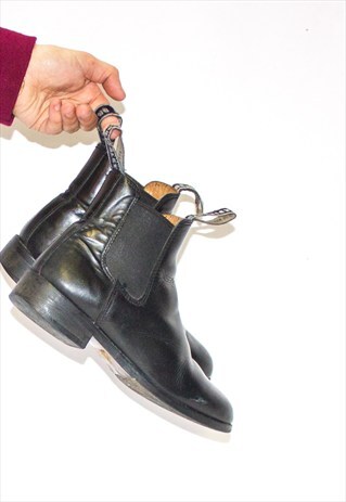 VINTAGE LEATHER CHELSEA ANKLE BOOTS UK5