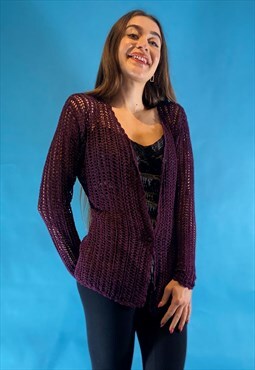 Vintage Y2K Crochet Cardigan Top