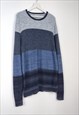 VINTAGE CALVIN KLEIN JUMPER 3 TONS IN BLUE L