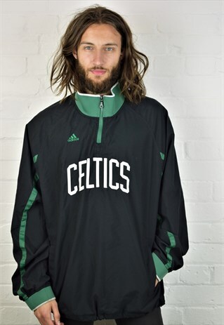 VINTAGE 90'S ADIDAS 'CELTICS' PULLOVER SPORTS JACKET