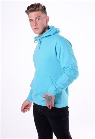 ESSENTIAL BLANK PULLOVER HOODY - TURQUOISE BLUE