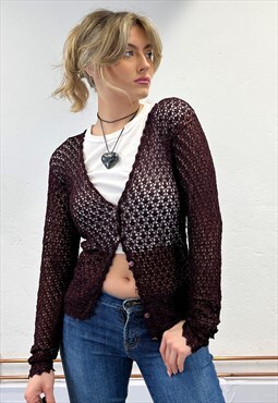 Vintage Crochet Cardigan Top -S/M