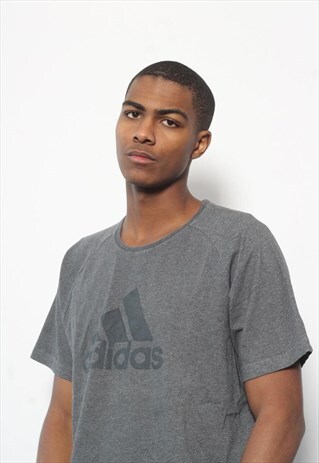 VINTAGE ADIDAS BIG LOGO T-SHIRT GREY