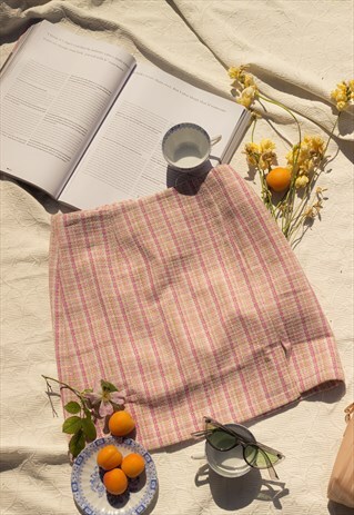 PINK TWEED MINI SKIRT