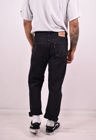 LEVI'S 501 MENS VINTAGE JEANS W33 L32 BLACK 90S