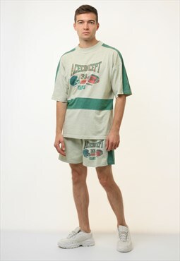 90s Vintage Cotton Summer Suit Shorts T-shirt 14380