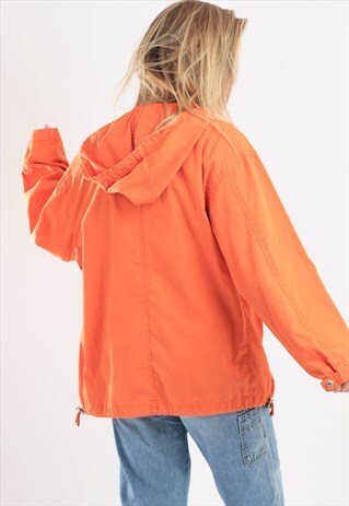 VINTAGE POLO RALPH LAUREN HOODIE WINDBREAKER JACKET ORANGE