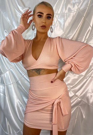 TWO GOOD FOR YOU MINI SKIRT: ROSE GOLD