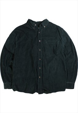 Vintage  Eddie Bauer Shirt Long Button Up Khaki Green Medium