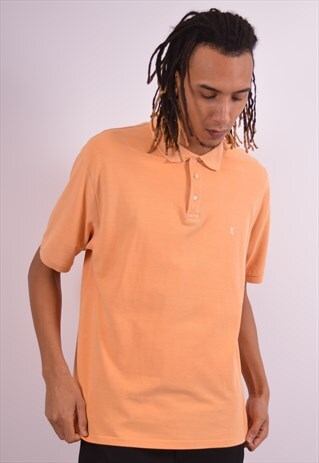 YVES SAINT LAURENT MENS VINTAGE POLO SHIRT XXL ORANGE 90S