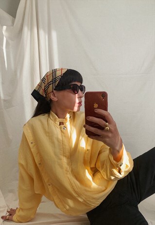 VINTAGE 80S 90S YELLOW TRACKSUIT SHELL JACKET
