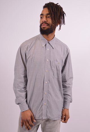 LACOSTE MENS VINTAGE SHIRT XL GREY 90S