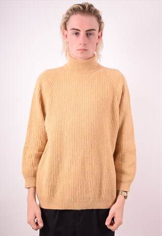 LES COPAINS MENS VINTAGE JUMPER SWEATER MEDIUM YELLOW 90S