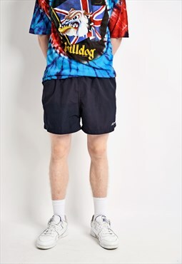 REEBOK vintage sport shorts dark blue mens lightweight retro