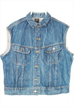 Vintage 90's Lee Denim Jacket Gilet Blue Small