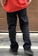 BLACK ZIP DETAILS CARGO DENIM JEANS PANTS TROUSERS 