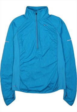 Vintage 90's Nike Jumper / Sweater Quater Zip Blue Medium