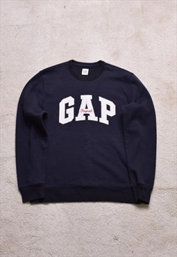 Gap Black Grey Spell Out Embroidered Sweater